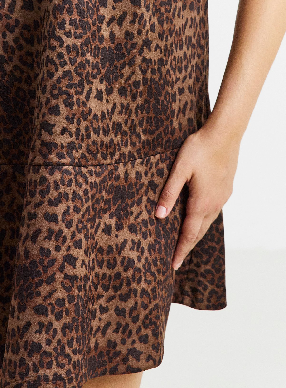 SIMPLY BE Leopard Print Suedette Mini Dress 10 - Image 4 thumbnail